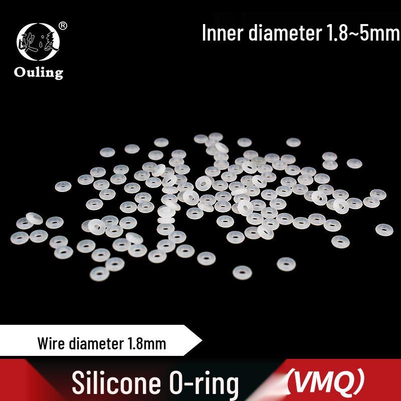 White Silicone O-Ring, Inner Diameter Options: 1.8–5, Wire Diameter: 1.8 ID 1.8mm, 10pcs White Silicone O-ring