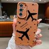 For Samsung S25 S24 FE S23 Ultra S22 A56 A36 A16 A15 A55 Phone Case Airplane Pattern Soft Slim Shockproof Matte TPU Leather Texture Back Cover