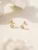 Minimalpiercing 14K Point Cubic Freshwater Pearl Piercing Earrings