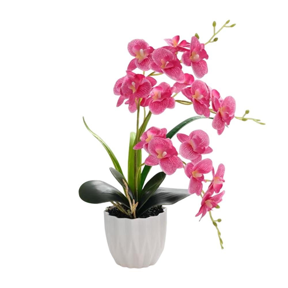 DIY Artificial Orchid Bonsai Multi-Bloom Artificial Faux Plants New Plastic Fake Flower Home Decor
