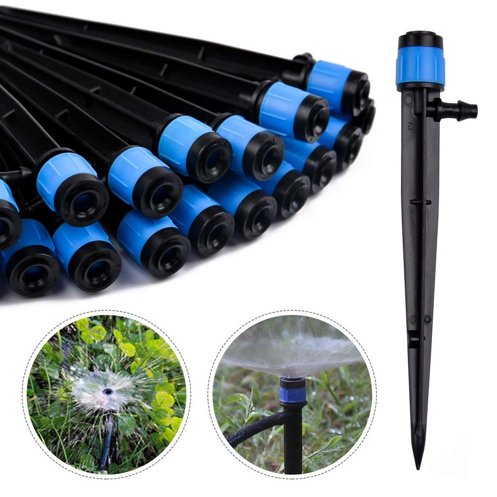 30PCS Irrigation Drippers Drip Emitters, Micro Spray Adjustable 360 Degree Full Circle Pattern Water Flow Bubbler Sprinkler