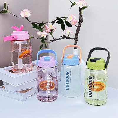 Water Bottle Large Capacity Sports Straw Water Cup Children Children Students Kettle Summer Plastic Cup Free Shipping