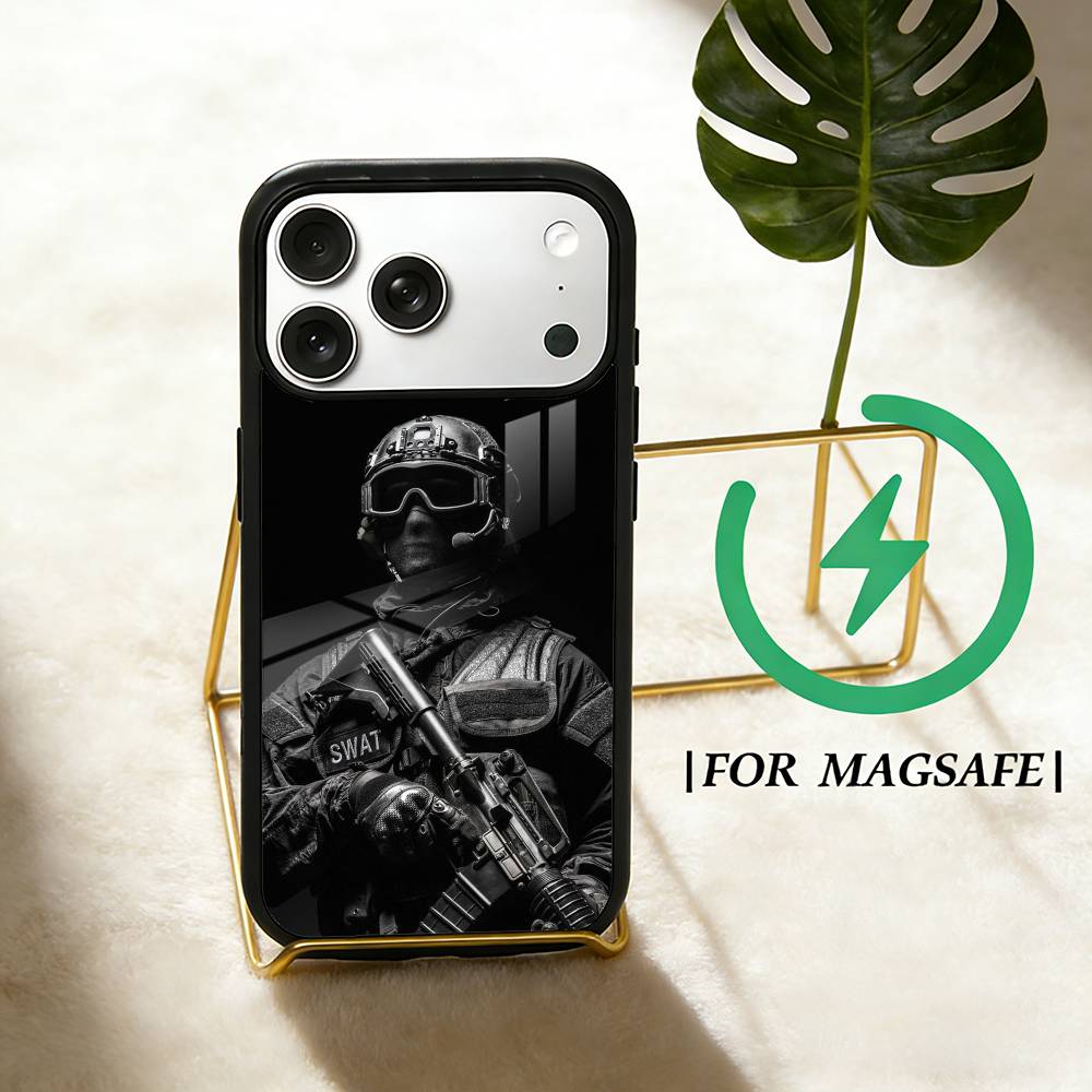 

S-SWAT P-Police F-FBI cool Phone Case For iPhone 17,16,15,14,13,12,Plus,Pro,Max For Magsafe Magnetic Wireless Charge iPhone15Plus