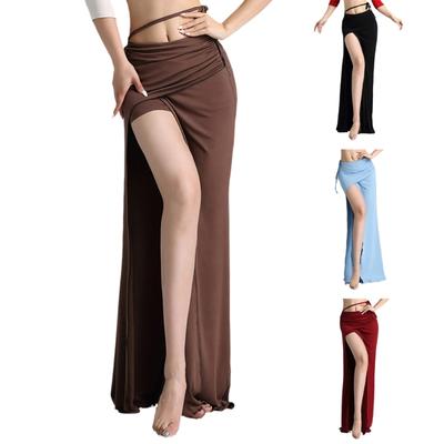 Elegant High Waist Belly Dance Skirt With Side Slit Soft Comfortable Fabric For Women Practice And Performances