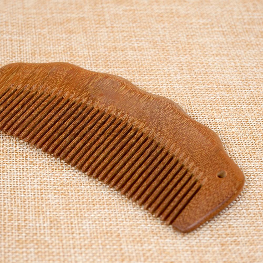Natural Wooden Hair Comb with Ergonomic Handle - Anti-static Scalp Massage Comb for Daily Hair Grooming & Detangling