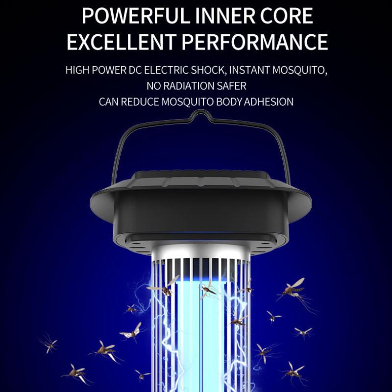 Black Indoor High-voltage Portable ABS Flame-retardant Material Mosquito Killer 360 ° Mosquito Trap Lamp Electric Mosquito Repellent Lamp