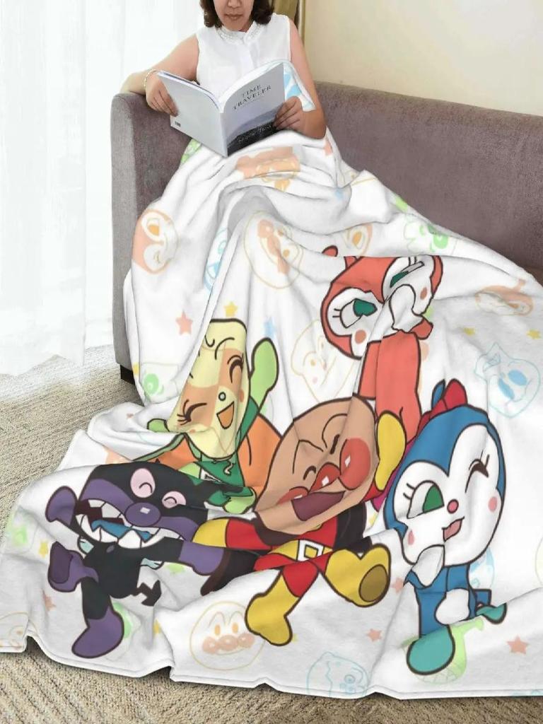 Super Soft Kawaii Baikinman Anpanman Throw Blanket for Bed Couch Camping Custom Quality Bedspread Gift