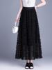 Elegant Mesh Fluffy Cake Skirt - Spring 2026 A-Line Midi with Wide Hem