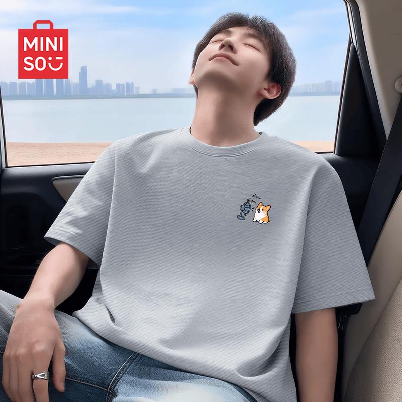 MINISO Men s Quick-Dry Corgi Logo Short Sleeve T-Shirt M