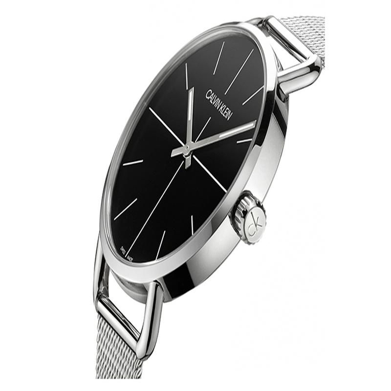 CALVIN KLEIN / Transcendence Series Watch Quartz Movement Stainless Steel Strap 42mm Bla Dial Men's Watch Beige Bla Plate Silver Strap K7B21121