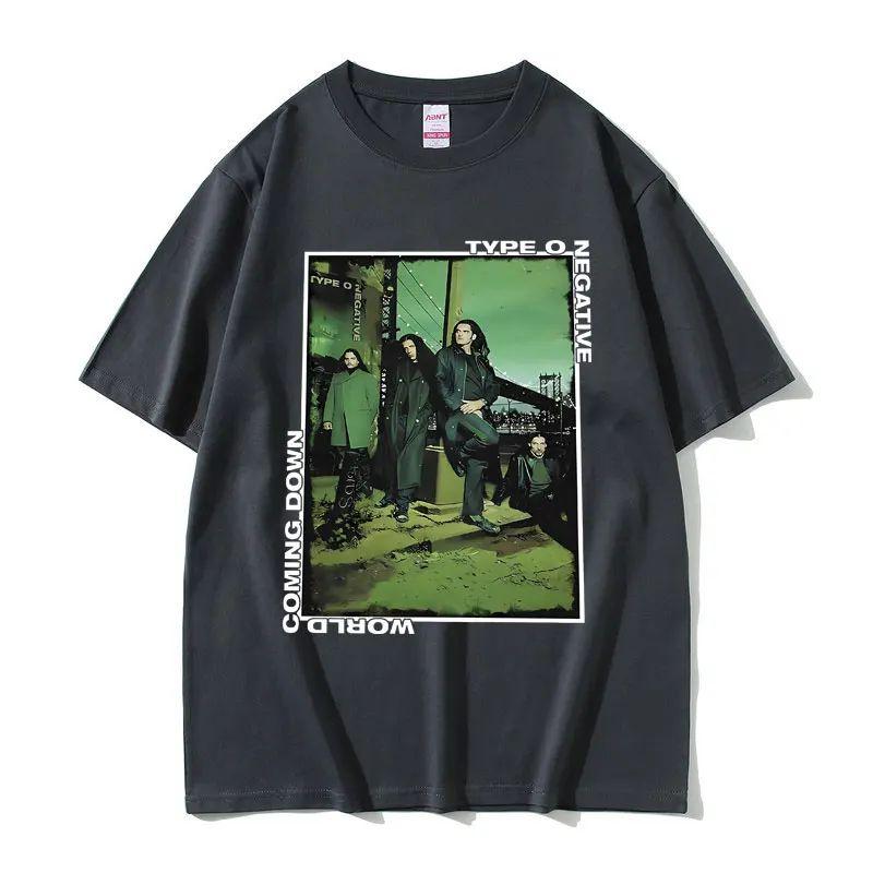 Vintage Metalové Gotické Tričko Harajuku Trička Rocková Kapela Type O Negative Všechno Umírá Svět Se Hroutí Trička Unisex