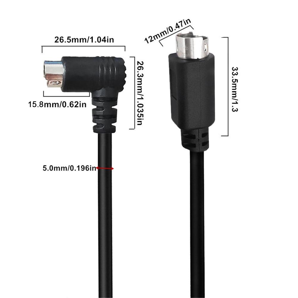 Mini DIN 6pinový kabel 0,5 metru samec pravoúhlý na samec přímý konektor měděné jádro prodlužovací kabel