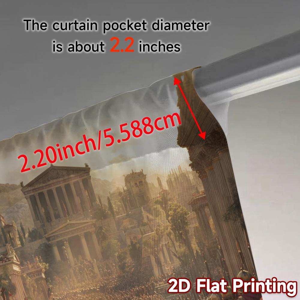 2pcs, 2D FLAT PRINTING Curtains (Without Rod) RomanTriumph Popular Contemporary Curtains Versatile Polyester Curtains All