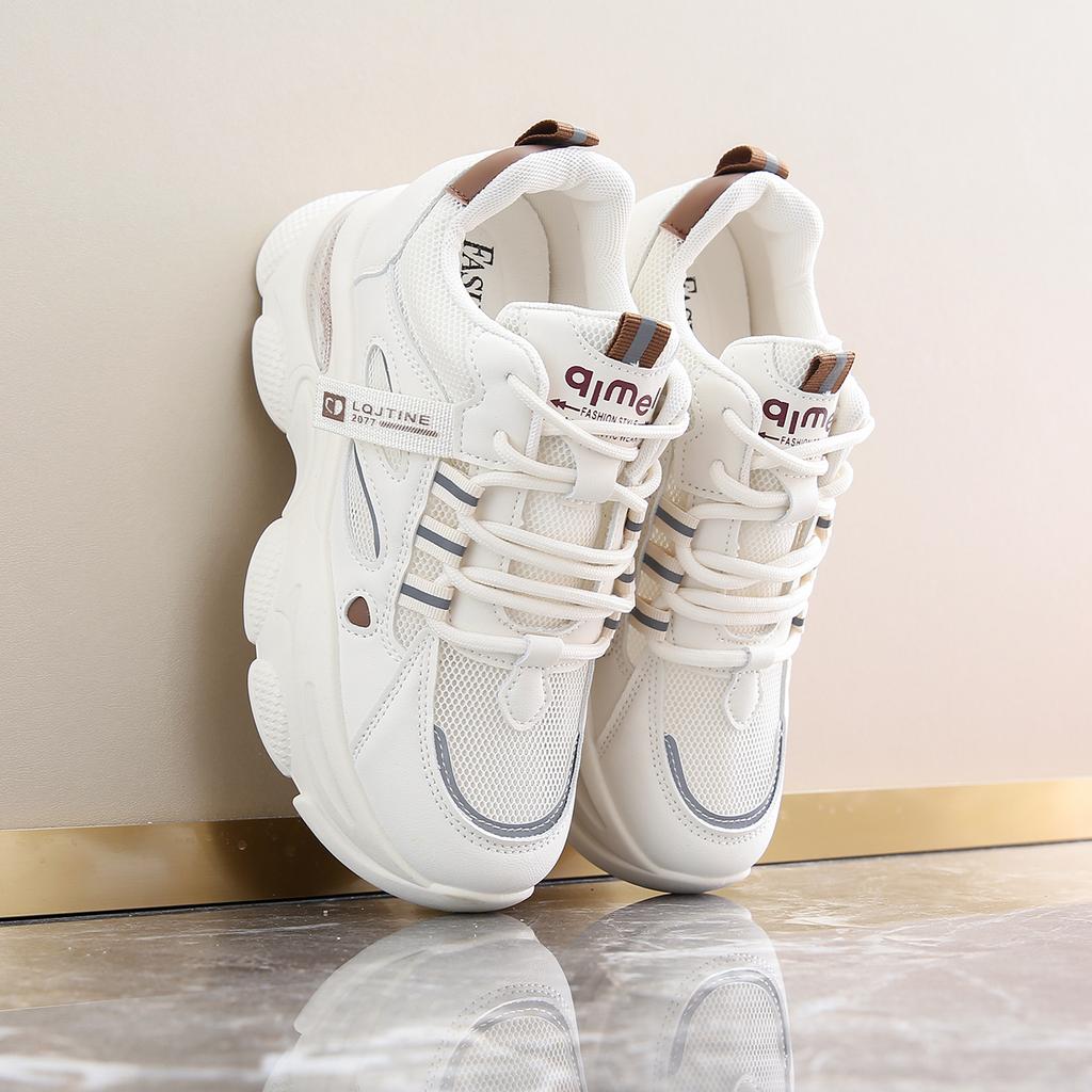 Fashion Women's Thick Sole Vulcanized Shoes Shockproof Air Cushion Sports Shoes Women's Thick Sole Anti-Slip Casual Walking Shoes