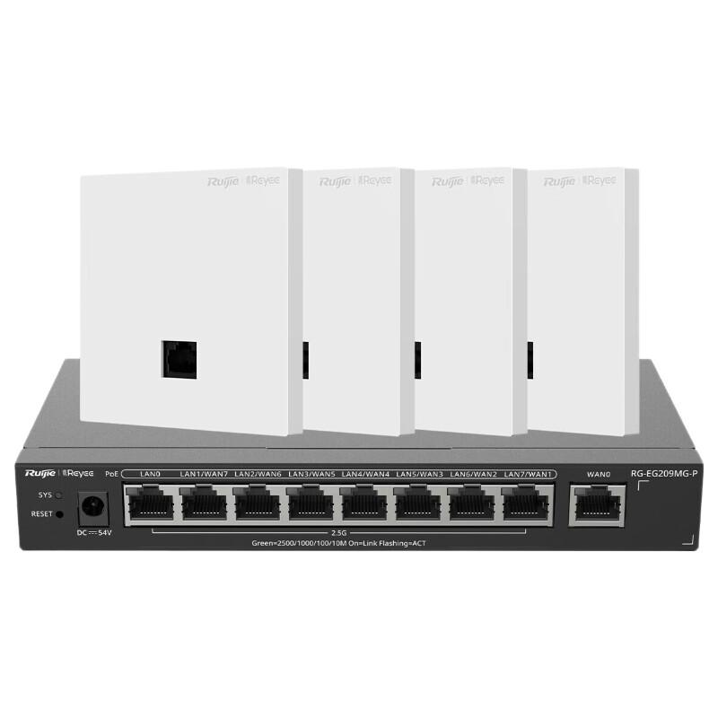 Ruijie Wi-Fi 7 2.5G Wireless AP Panel System (1-to-4 Pack) (CN version)
