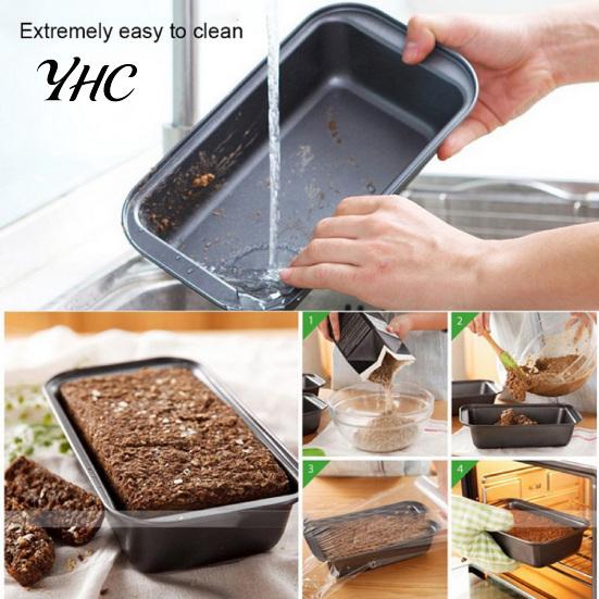Cooking Baking Pan Non-stick Convenient Black Carbon Steel Home Cake Loaf for Chocolate Brownies