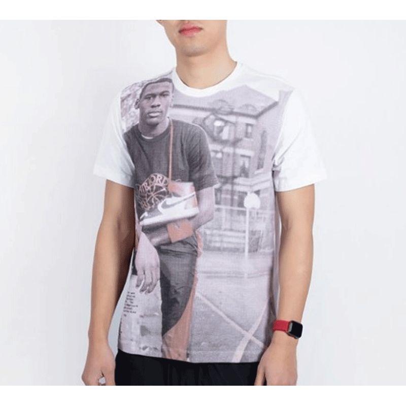 Air Jordan 1 Photo Classic Print Short Sleeve T-Shirt Men Tops White AT8918-100