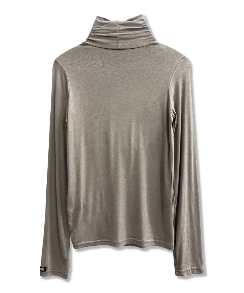 Damiswi Slim Turtleneck Long Sleeve_Beige