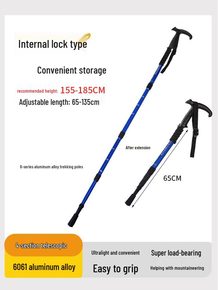 Kids' Folding Trekking Poles: Aluminum, Non-slip, Shock-Absorbing Design for Outdoor Hiking