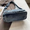 Denim-Tasche Retro Kleine Quadratische Tasche Damen Schultertasche Pendler Umhängetasche