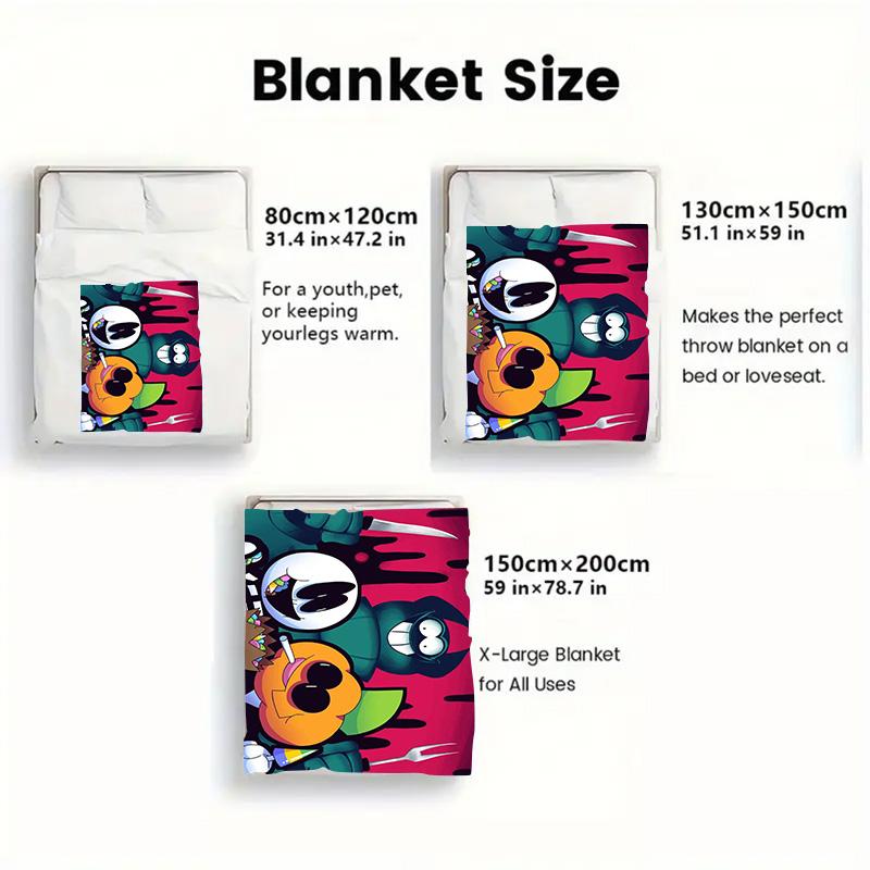 Spooky Month 2D Flat Pattern Flannel Blanket High quality All Seasons Warmth and Comfort Perfect for Christmas Gifts.DMT0925071