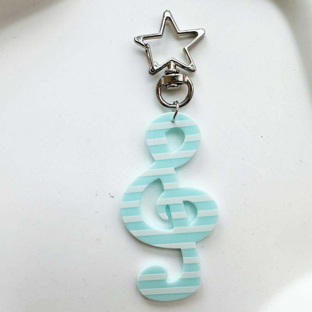 Fashion Vintage Keychain Organizer Retro Polka Dot Striped Music Note Star Bag Charm Cute Ins Keyring Holder Cute Funky Gift