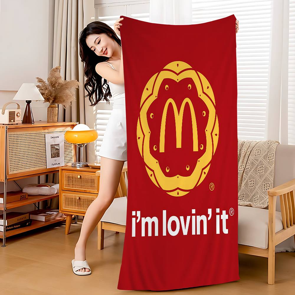 M Famous LOGO M-McDonaldes Beach Towel Bath Towels For Girl Microfiber Quick Dry Sand Free Beach Yoga Spa Gym Pool