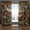 2pcs Rustic Cabin Deer Curtains for Bedroom, Vintage Country Farmhouse Fall Forest Wildlife Print Window Curtains