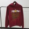 Felpa Sp5der Oversize Spessa in Pile con Stampa a Foglia Ragnatela Design Uomo Inverno Casual