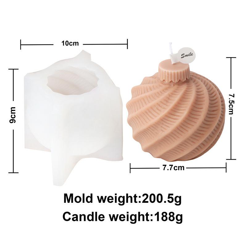 Multiform Striated Sphere Candle Silicone Mold Christmas Ball Gypsum Epoxy Resin Mold DIY Soap Candle Making Festival Home Decor