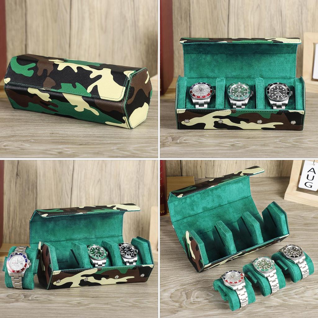 Handmade Genuine Leather Green Color Watch Case Unisex Watch Box Jewelry Display Watch Storage Organizer