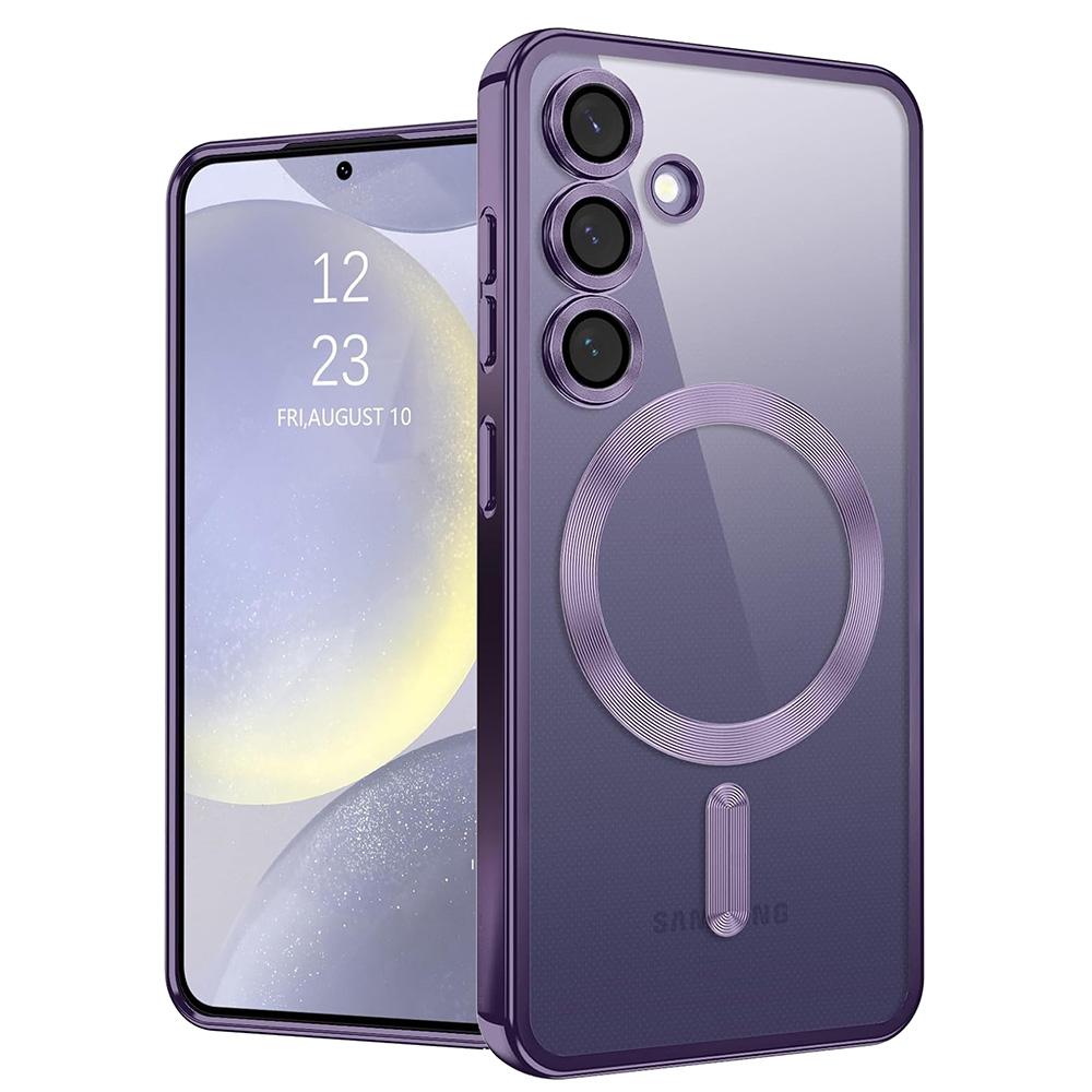 Luxury Glitter Plating Silicone Case For Samsung Galaxy S25 Edge S24 S23 S21 Fe S22 Ultra Plus Magnetic Magsafe Soft Clear Cover