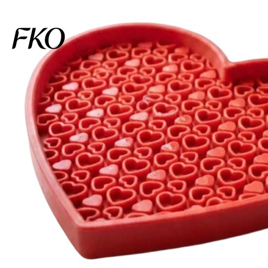 Dressing Table Accessory 3D Printed Makeup Brush Cleaning Mat, Heart-Shaped Scrubber Pad with Textured Zones, Beauty Tool Cleaner Portable