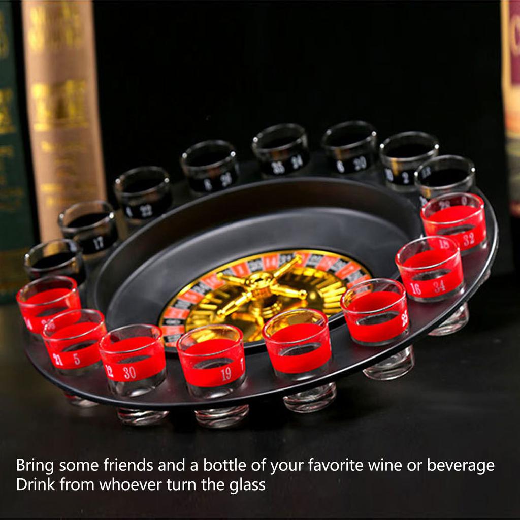 Drinking Roulette Wheel Shot Glass Game Set Novelty Gift Party KTV Bar Props for Adult