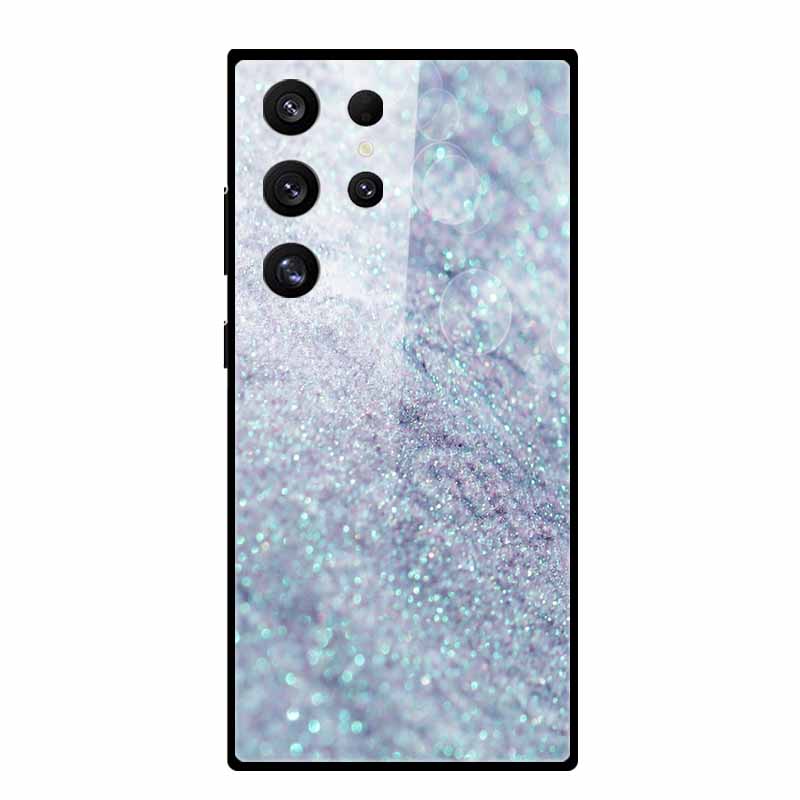 

For Samsung S24 Ultra Case S23 S22 S20 S21Ultra Luxury Tempered Glass Hard Back Shell for Galaxy S24Ultra 5G Cover Soft Bumper - Samsung S22 Ultra