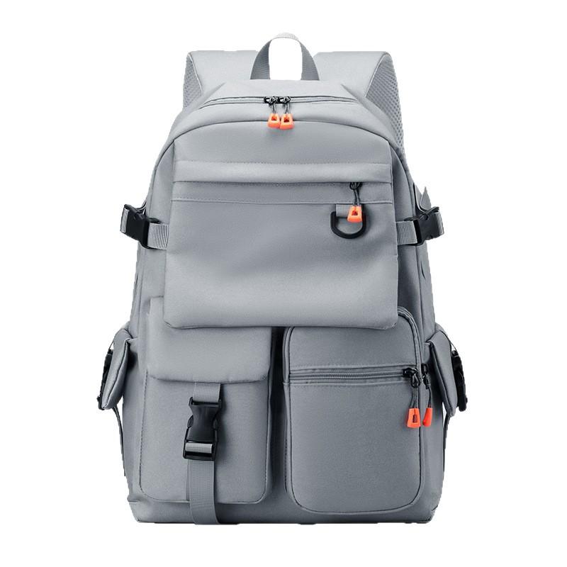 Travel and Sporty Style Men's Large Capacity High End Solid Color Workwear Bag  Junior High School and Senior High School Schoolbag Backpack