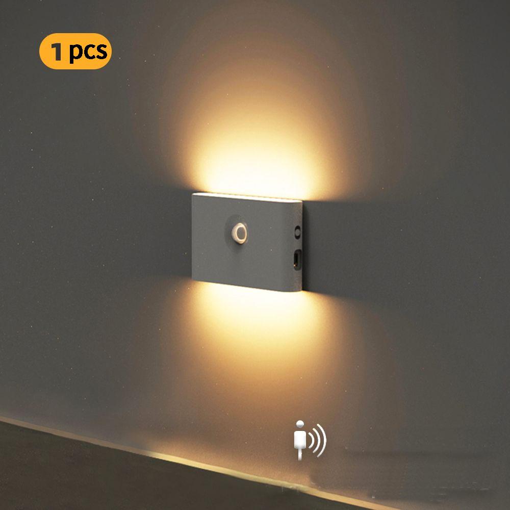 

Перезаряжаемый интеллектуальный датчик человеческого света, светодиодный ночник для домашнего прохода, автоматическое управление звуком, настенный светильник для лестницы