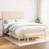 3137162 vidaXL Divan Bed with Mattress Cream 140x200 Cm Fabric