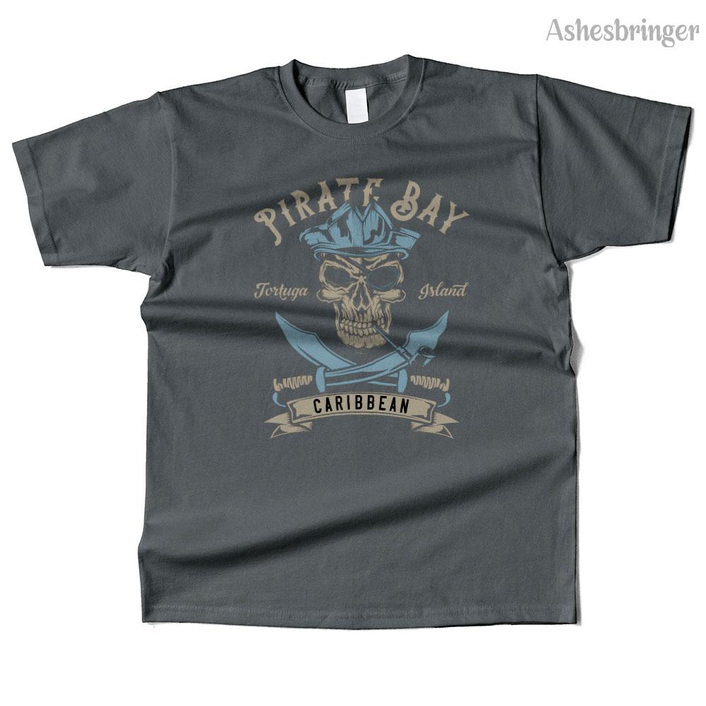 Unisex bawełniany T-shirt z grafiką Pirate Bay, wysoka jakość, styl uliczny casual, dla unisex i kobiet