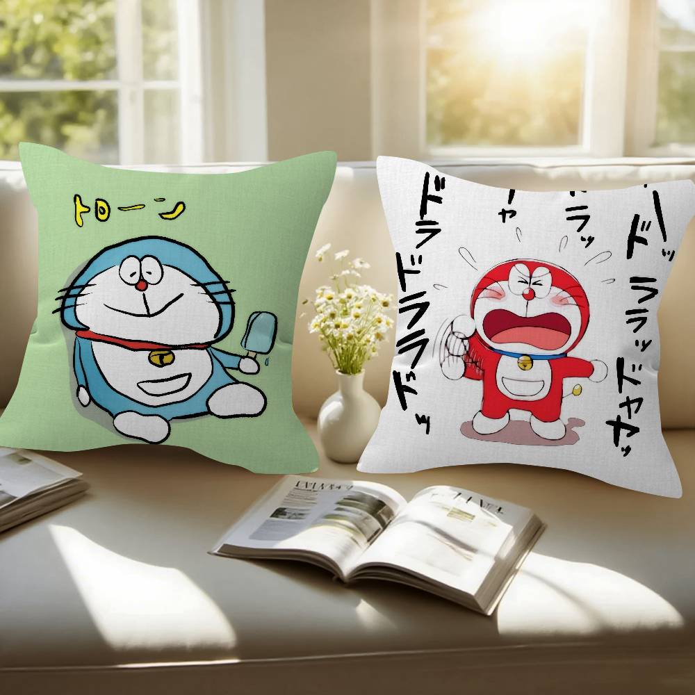 Cushion Cover Car Throw Pillow Case For Sofa Car Christmas Gift Anime Dddoraemon Wwhitepaper