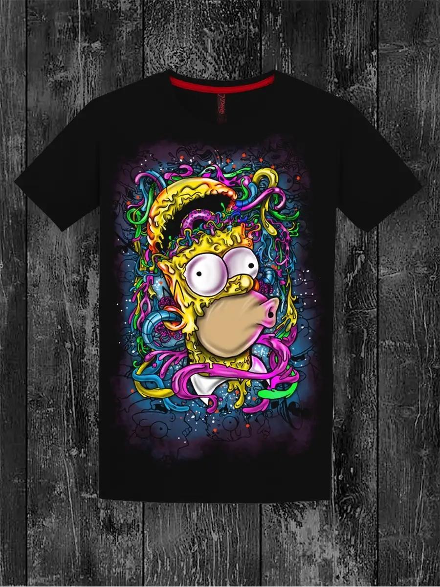 Black oversized cotton T-shirt with three ducks print S