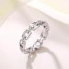 925 Sterling Silver Shiny Full Diamond Ring Chain Shaped Diamond and Zirconia Index Ring Cubic Zirconia Cocktail Rings CZ Diamond Ring Eternity