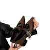 Retro spitze Mary Jane kleine Lederschuhe Damen Frühling und Herbst neu dicker Absatz mittlerer Absatz Liebe Einzel-Schuhe