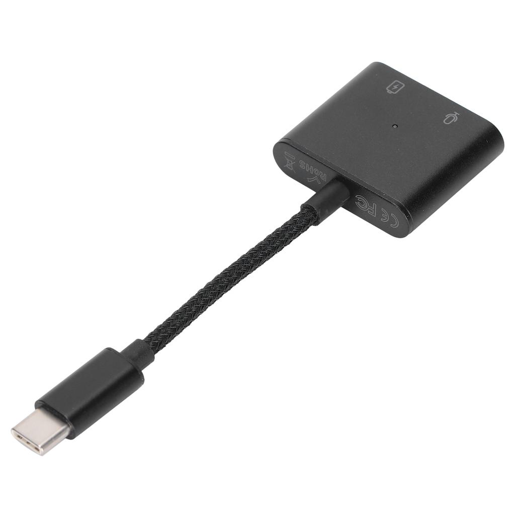 2 i 1 Type C til Type C o Adapter Type C til AUX-kontakt med USB C PD 60W Hurtigladeadapter