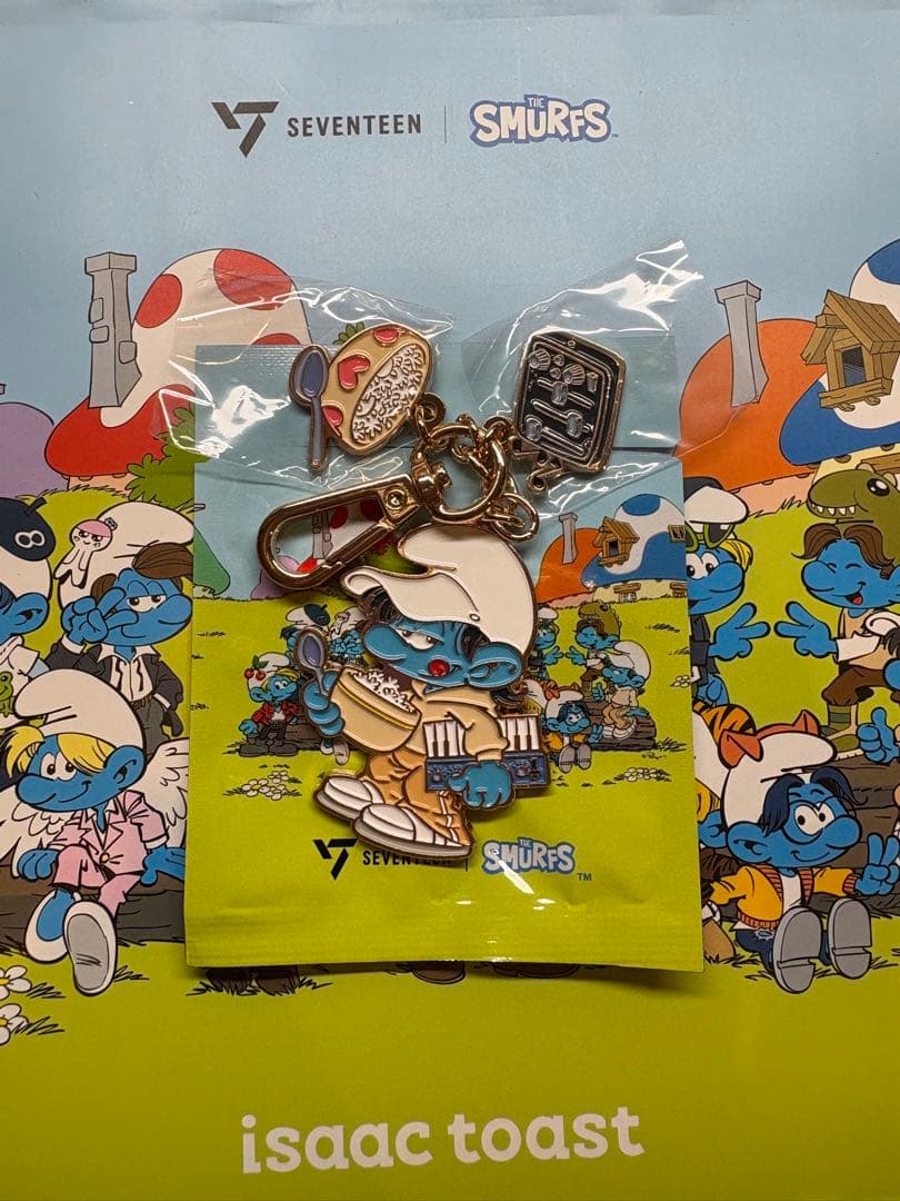 [USED] Anonymous delivery SEVENTEEN x isaac toast Woozi key ring & paper bag