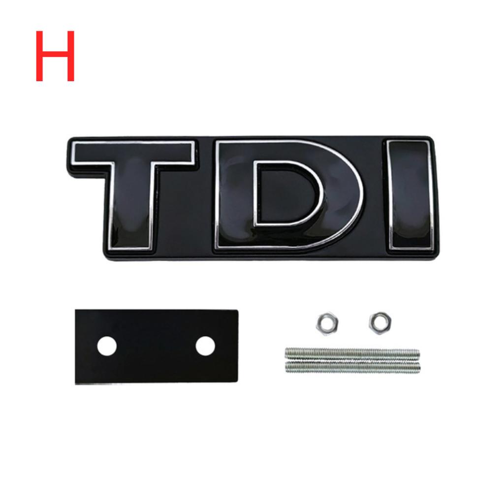 3D Metal TDI Logo Front Hood Grill Emblem Rear Trunk Badge Sticker Decals for V/W Polo Golf Jetta Passat Touran Bora