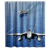 Warcraft Deck Jet Fighter Shower Curtain for Military Fans Bathroom,Warship Plane Coast Shower Curtain Fabric Bathroom Curtains