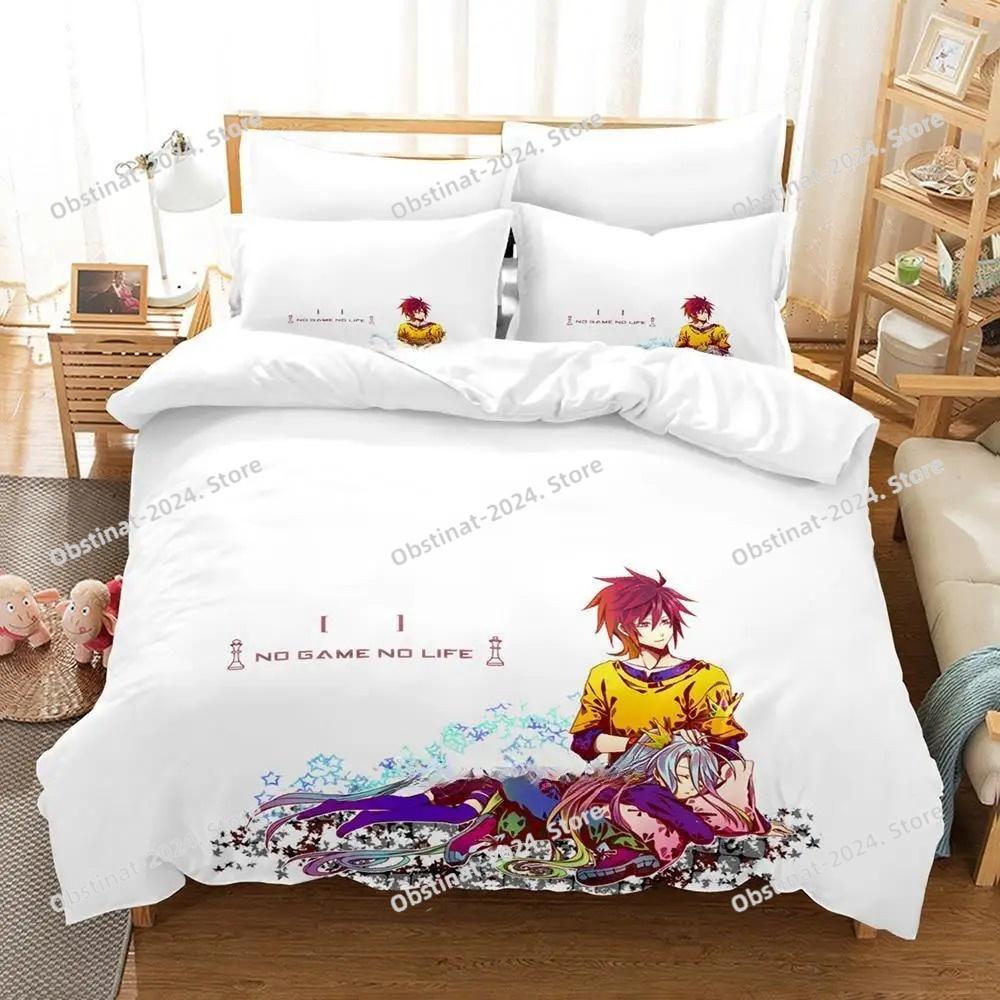 Neues Spiel No Game No Life Sora und Shiro Bettwäsche-Set Einzelbett Twin Full Queen King Size Bettwäsche-Set für Erwachsene Kinder Schlafzimmer Bettbezug-Sets
