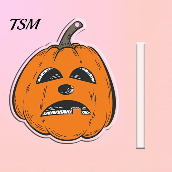 Pumpkin Pattern Charm Halloween Creepy Acrylic Keychain, Double-sided Head Key Ring Durable Metal Chain for Backpacks, Decorative Car Holiday