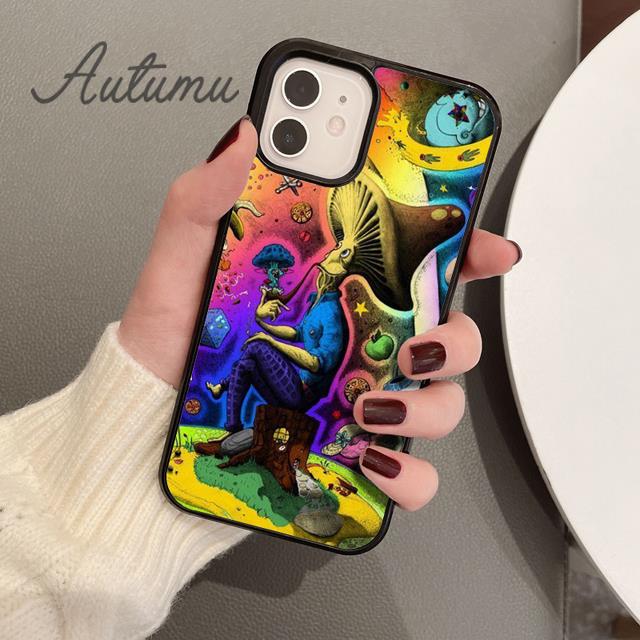 Psychedelic Trippy Abstract Art Phone Case for iPhone 11 12 13 14 Pro Max Mini XR XS SE 2020 7 8 Plus Galaxy S21 S22 Shell